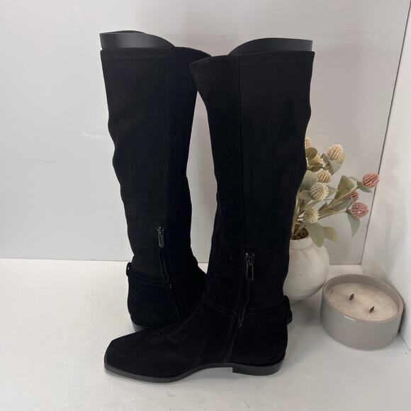 Sam Edelman Clive Suede Knee High Horse Bit Riding Boots Black Women 6 Tried On - Picture 6 of 9